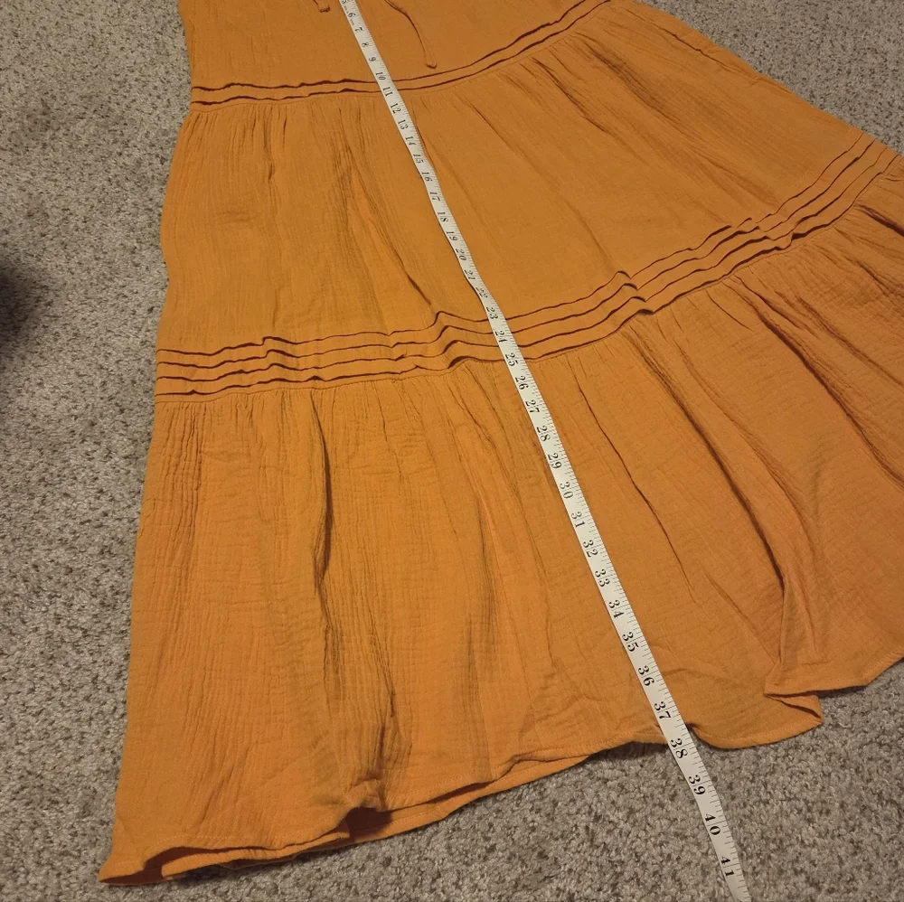 NWT Charlie Holiday Anthropologie Tiered Monica‎ Skirt Orange Sorbet Size Small - Picture 2 of 7